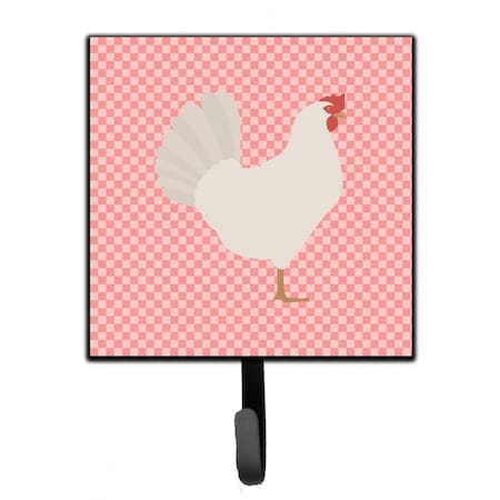 Carolines Treasures Leghorn Chicken Pink Check Leash or Key Holder BB7840SH4